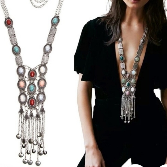 Jewelry - 3 Left...Silver-tone Statement Boho Necklace